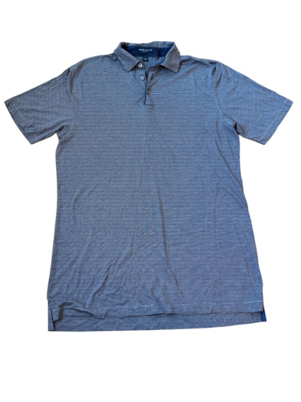 Peter Millar Striped Polo Mens S Navy Casual Golf
